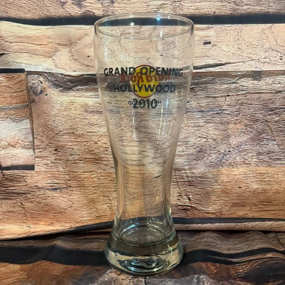 Hard Rock Cafe Hollywood Grand Opening 2010 Pilsner Beer Glass Collectible